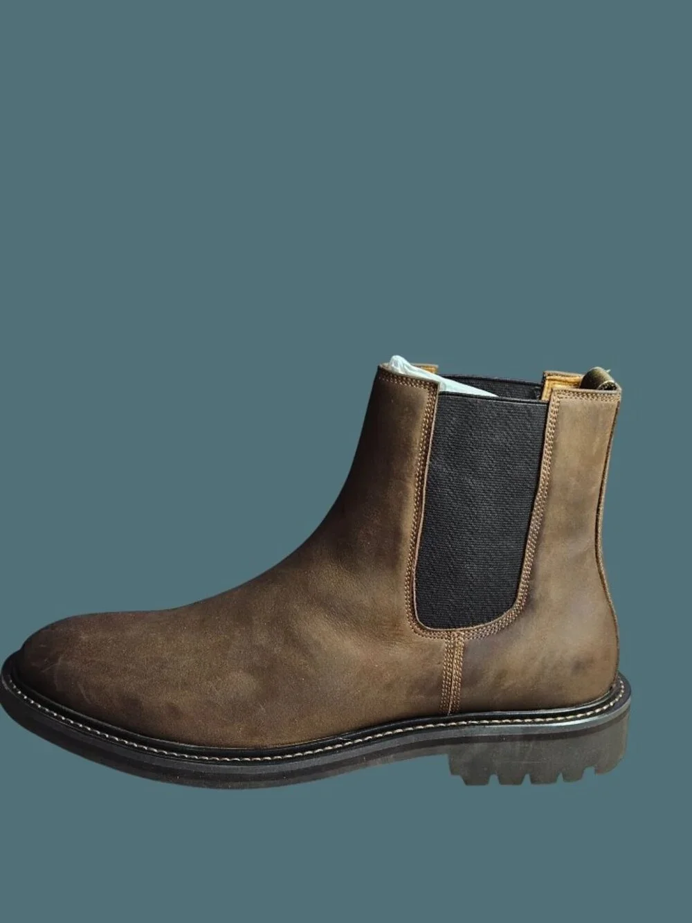 Quince Cow Leather Chelsea Rugged Lug Sole Pull Tab Boots Men Size 13